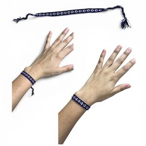 Purple and White Woven Bracelet